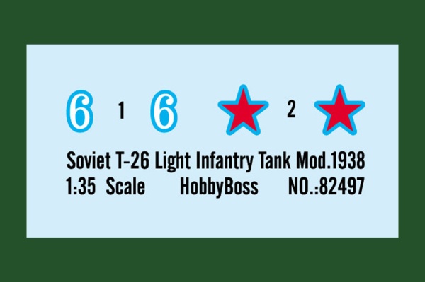 82497 Танк Soviet T-26 Light Infantry Tank Mod.1938 (Hobby Boss) 1/35