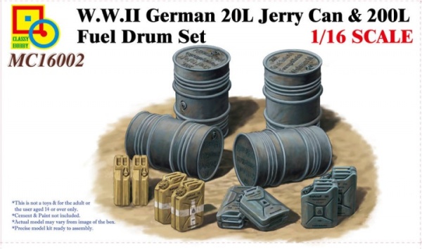MC16002 1/16  W.W.II German 20L Jerry Can & 200L Fuel Drum Set