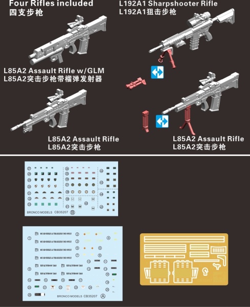 CB35207 1/35 British Army ATV Quad Bike and Trailer w/Soldier