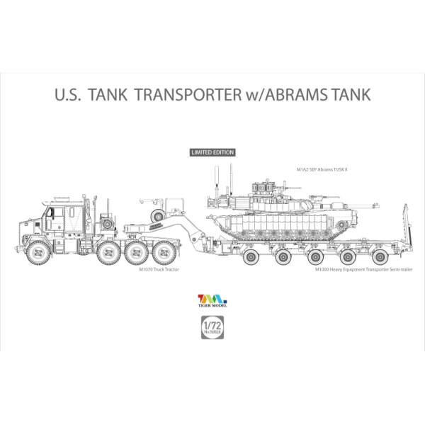 ТА5002X 1/72 M1070 & M1000 70 Ton Tank Transporter w/ Abrams TANK Limited