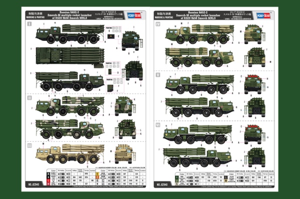 82940 Russian 9A52-2 Smerch-M multiple rocket launcher of RSZO