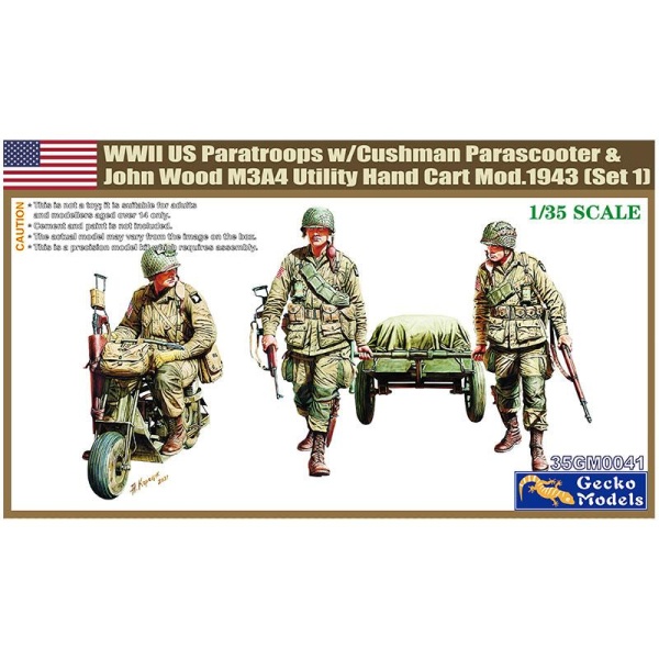 35GM0041 1/35 M53 Scooter Cushman w-John Wood M3A4 Utility Hand Cart