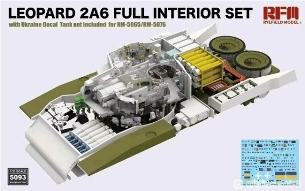 RM-5093 1/35 LEOPARD 2A6 Full Interior set with Ukain Decal For 5065 5076