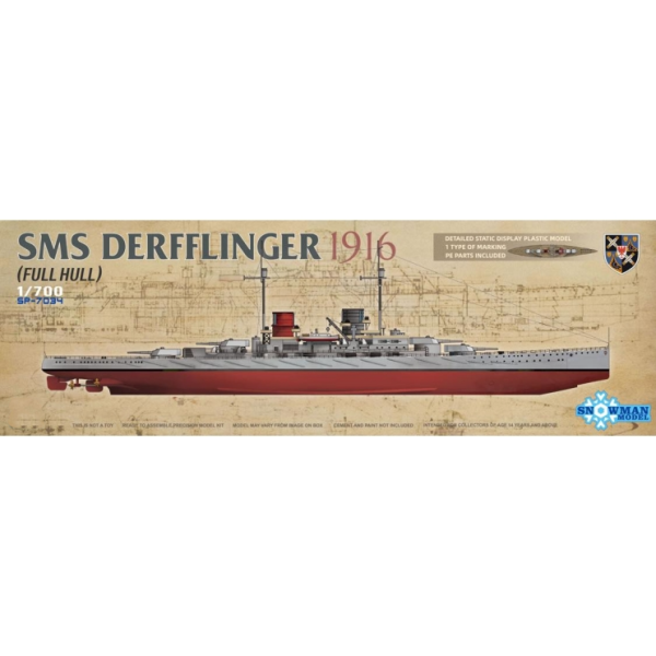 SP-7034 1/700 SMS DERFFLINGER 1916 (FULL HULL)