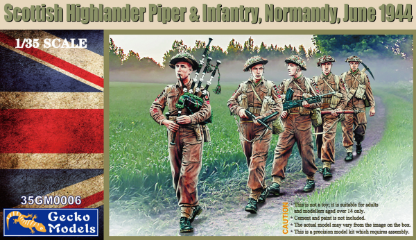 35GM0006 1/35 Scottish Highlander Piper & Infantry, Normandy,June 1944