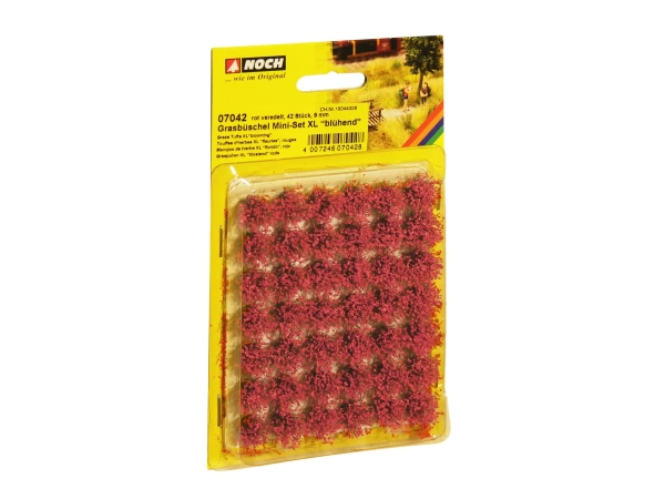 07042 Пучки травы Grass Tufts XL“blooming” red, 42 pieces, 9