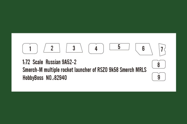 82940 Russian 9A52-2 Smerch-M multiple rocket launcher of RSZO