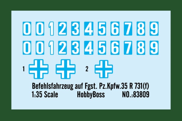 83809 Танк Befehlsfahrzeug auf Fgst. Pz.Kpfw.35 R 731(f) (Hobby Boss) 1/35