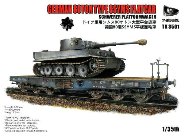 TK3501-I German 80T Type SSyms Schwerer platormwagen(Tank not include)（Bonus: Wooden Deck set）