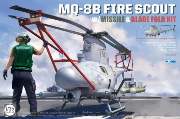 ТА2169 1/35 MQ-8B FIRE SCOUT w/MISSILE &BLADE FOLD KIT