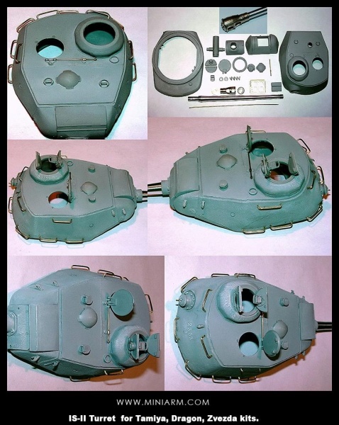 B35001 Башня ИС-2, включает точенный ствол