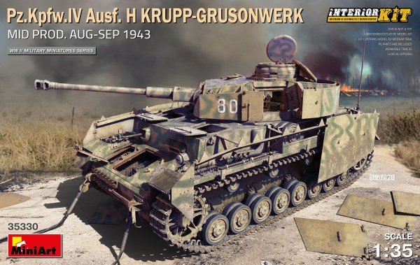 MA35330 Немецкий танк Pz.Kpfw.IV Ausf.H Krupp-Grusonwerk с интерьером. Август-сентябрь 1943 г.