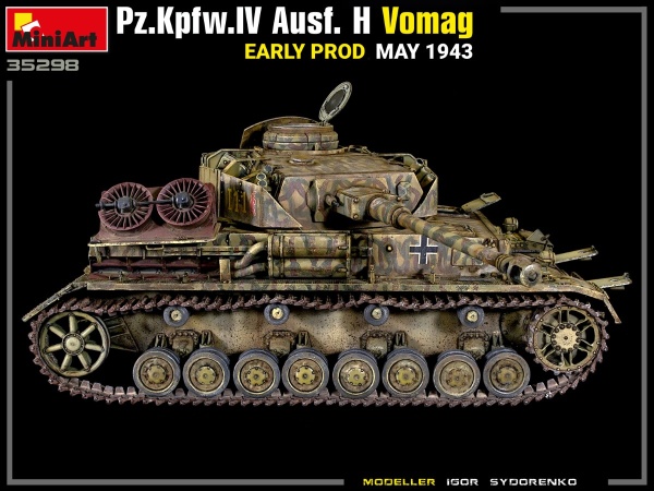 MA35298 Немецкий танк Pz.Kpfw.IV Ausf. H Vomag (ранний) с интерьером. Май 1943 г.