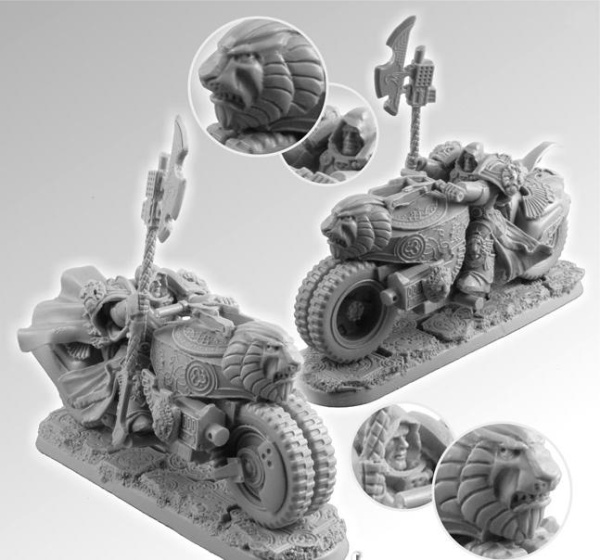 28SF0095 28mm SF Lion Knight Motorcycle