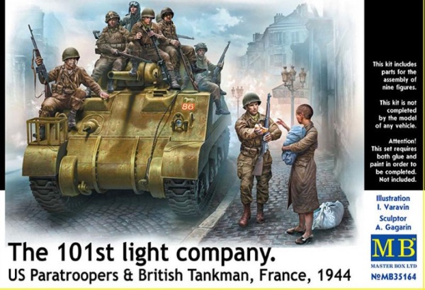 MB35164 Фигуры, 101-я легкая рота. Американские десантники  и британский танкист, Франция, 1944