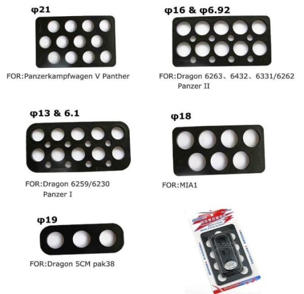 UA-90063 Трафарет (диаметр: 13, 16 ,18 21 мм