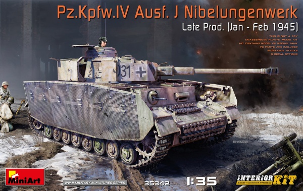 MA35342 Немецкий танк Pz.Kpfw.IV Ausf. J Nibelungenwerk (поздний) с интерьером. Январь-февраль 1945 