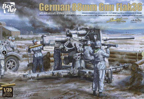 BT-013 1\35 German 88mm Gun Flak36 w/6 anti-aircraft artillery
