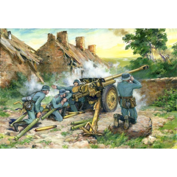 35801 7,62 cm Pak 36(r), немецкая пушка 2МВ с расчетом 35801 7,62 cm Pak 36(r), немецкая пушка 2МВ с расчетом