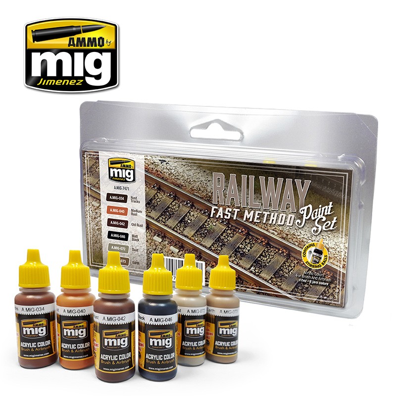 AMIG7471 RAILWAY FAST METHOD PAINT SET AMIG7471 RAILWAY FAST METHOD PAINT SET