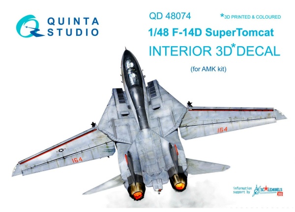 QD48074 3D Декаль интерьера кабины F-14D (для модели AMK)