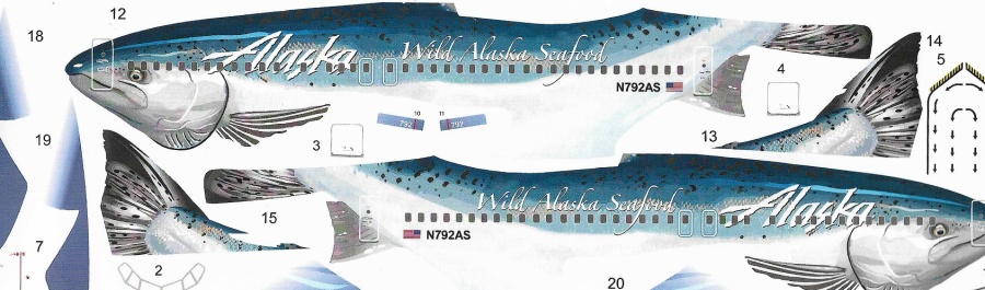 EE144130_2 Авиалайнер 737-400  Alaska   Рыба