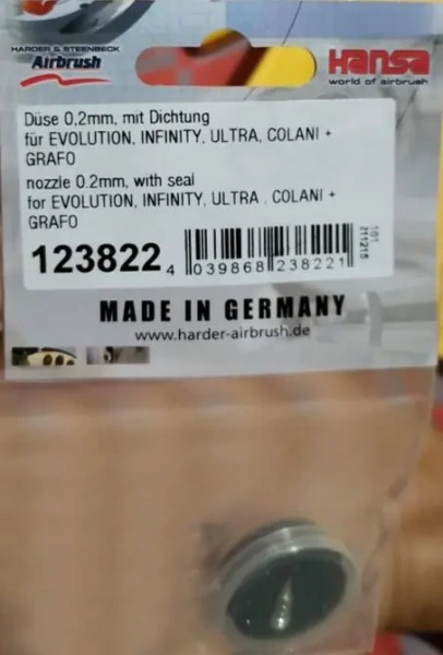 123822 nozzle 0.2mm, with seal for EVOLUTION, INFINITY, ULTRA , COLANI + GRAFO
