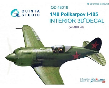 QD48016 3D Декаль интерьера кабины И-185  (для модели ARK) (перевыпуск QD48016-Pro)