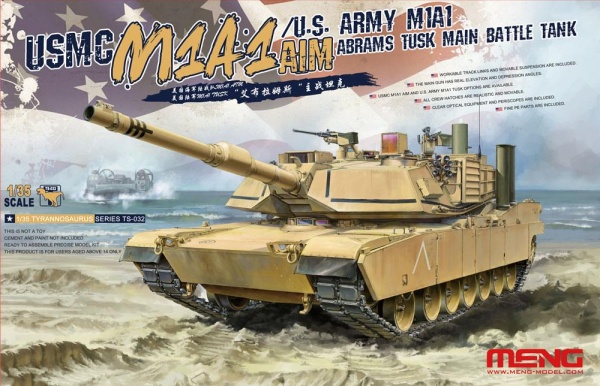 TS-032 1/35 USMC M1A1 AIM/U.S. Army M1A1 Abrams Tusk Main Battle Tank