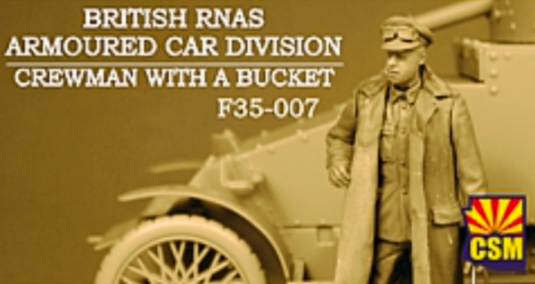 F35-007 British RNAS Armoured Car Division Crewman with a bucket