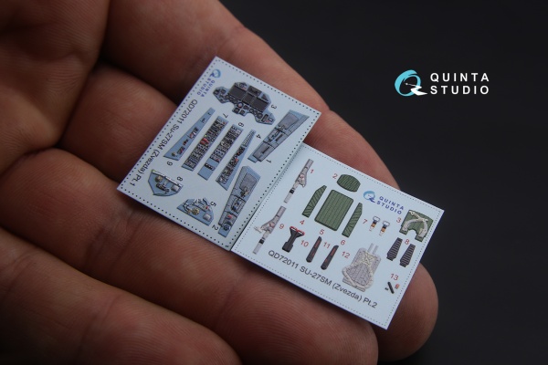 QD72011 1/72 3D Декаль интерьера кабины Су-27СМ (для модели Звезда)