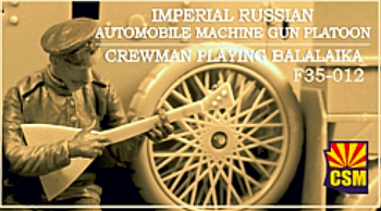 F35-012 Imperial Russian Automobile Machine Gun Platoon Crewman playing balalaika