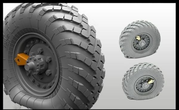 B35116 Спущенные колеса ЗиЛ-137/БТР-152, 2шт