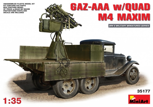 MA35177 1/35 Грузовой автомобиль ГАЗ-ААА со счетверенным пулеметом Максим М4