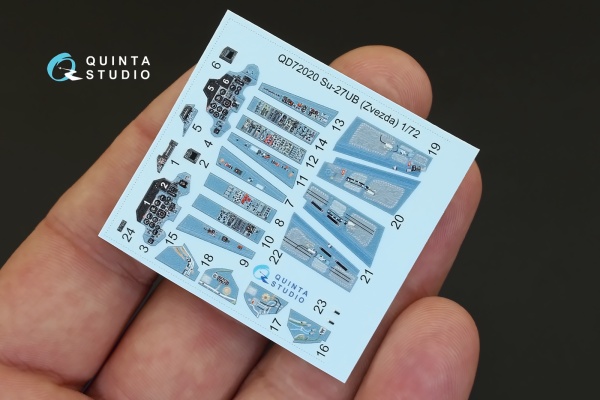 QD72020 3D Декаль интерьера кабины Су-27УБ (для модели Звезда)