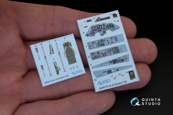 QD48172 1/48 3D Декаль интерьера кабины Су-33 (для модели Kinetic)