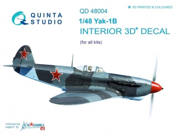 QD48004 3D Декаль интерьера кабины Як-1Б (для любых моделей) (перевыпуск QD48004-Pro)