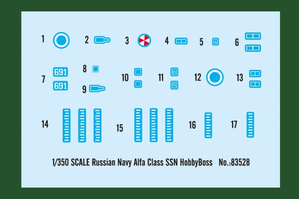 83528 Подводная лодка Russian Navy Alfa Class SSN (Hobby Boss) 1/350