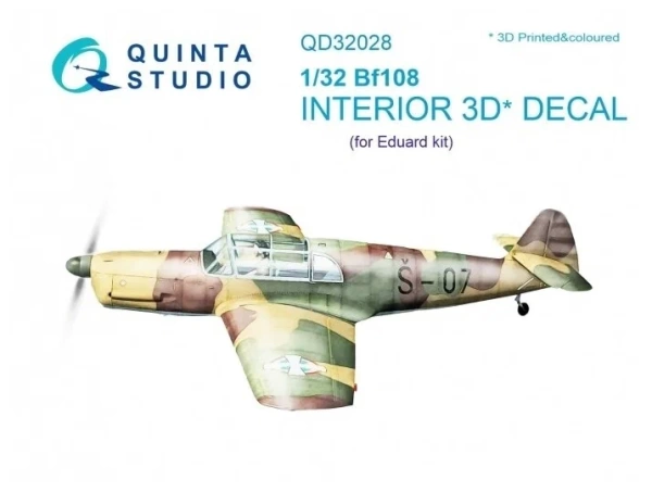 QD32028 3D Декаль интерьера кабины Bf 108 (Eduard)
