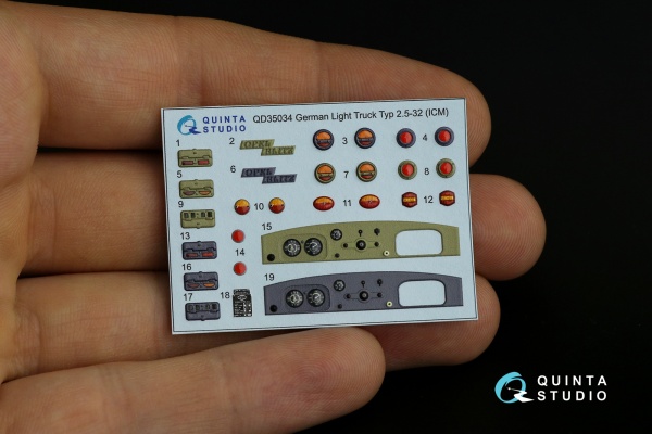 QD35034 3D Декаль интерьера кабины Opel Blitz (ICM)