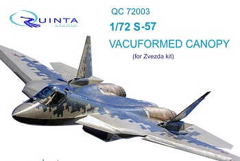 QC72003 1/72 Набор остекления Су-57, 2 шт (для модели Звезда 7319)