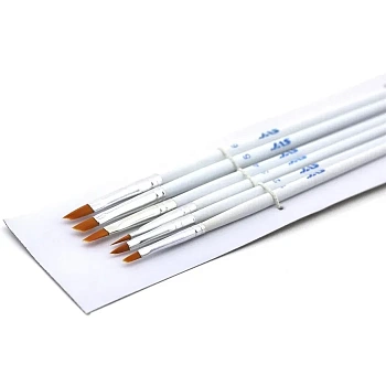 3693 Набор кистей из синтетического волоса, плоские  6 шт. (№ 1, 2, 3, 4, 5, 6)