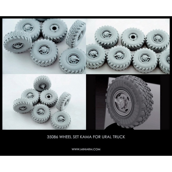 B35086 Набор колес"Кама" для автомобиля Ур-4320 поздние  (6шт плюс запаска)