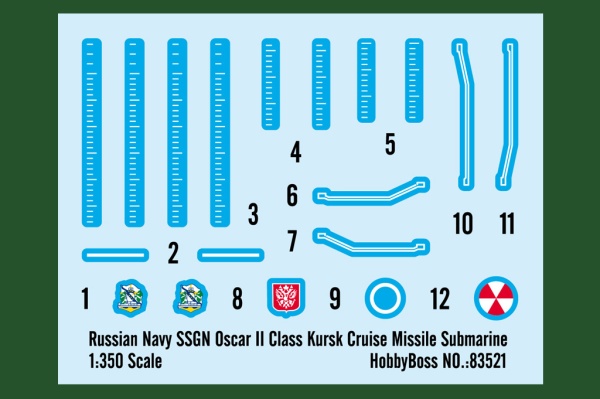 83521 Под. лодка Russian Navy SSGN Oscar II Class Kursk Cruise Missile Submarine (Hobby Boss) 1/35