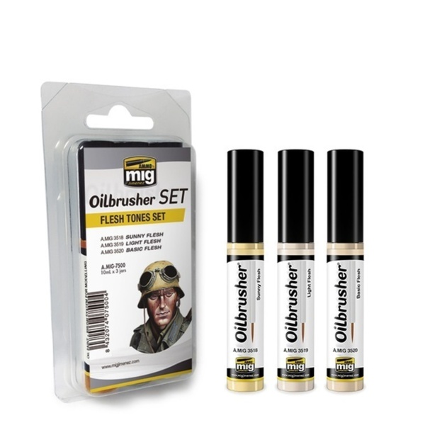AMIG7500 Ammo Mig OILBRUSHER FLESH TONES SET  AMIG7500 Ammo Mig OILBRUSHER FLESH TONES SET