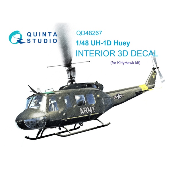 QD48267 1/48 3D Декаль интерьера UH-1D (KittyHawk)