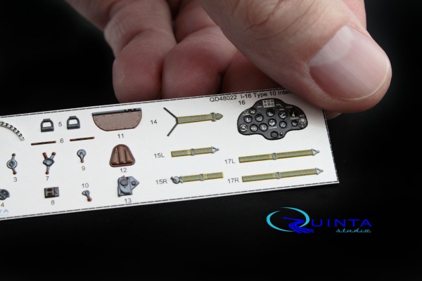 QD48022 1/48 3D Декаль интерьера кабины И-16 тип 10 (для любых моделей)