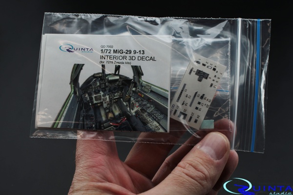 QD72002 1/72 3D Декаль интерьера кабины МиГ-29 9-13 (для модели Звезда 7278)