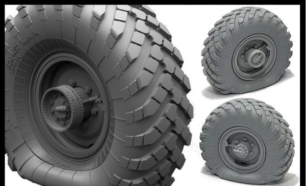 B35122 Спущенные колеса ГЗ-66, 2шт