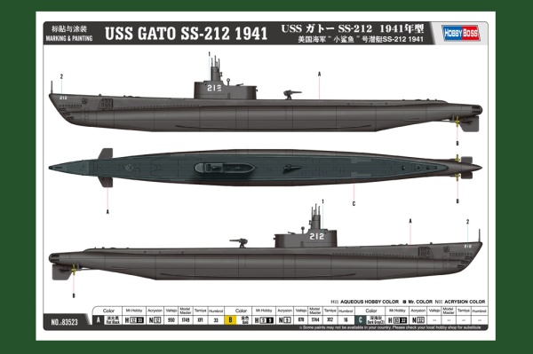 83523 1/350 Подводная лодка USS GATO SS-212 1941